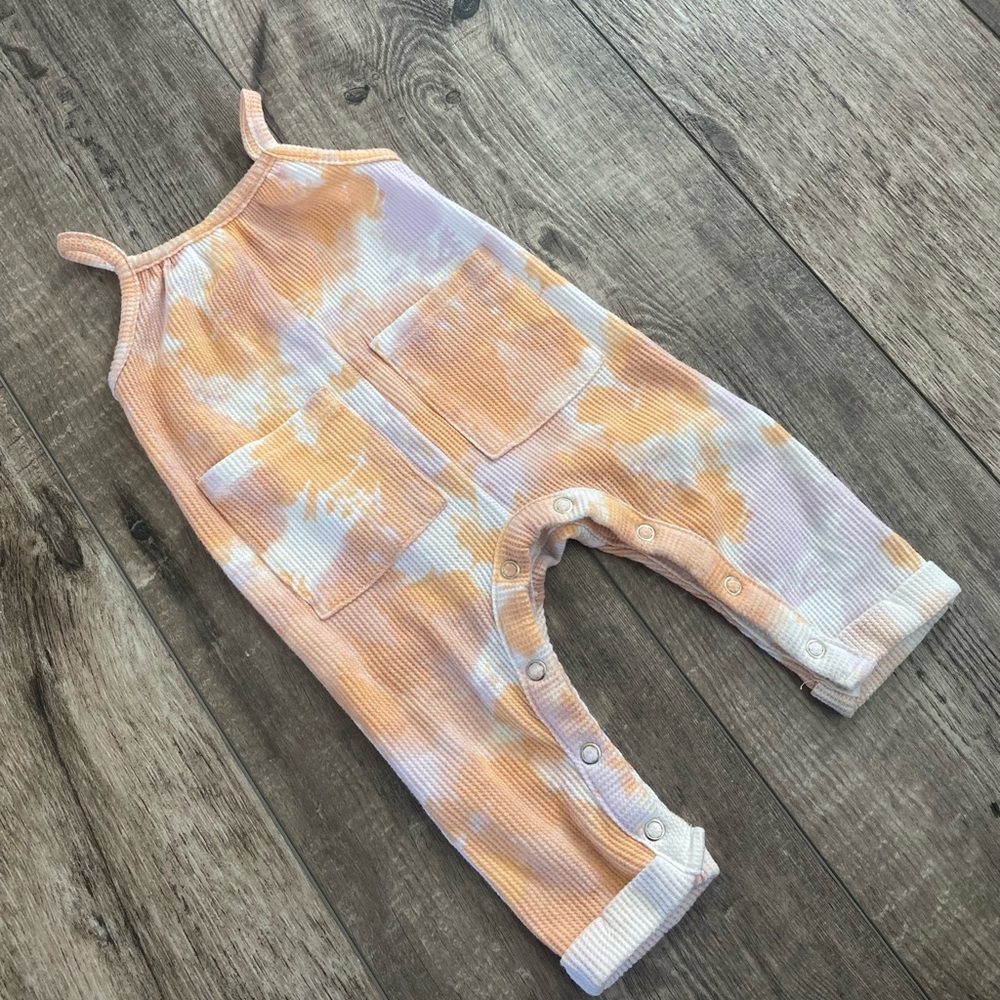 12 month tie dye girls ribbed jumpsuit
